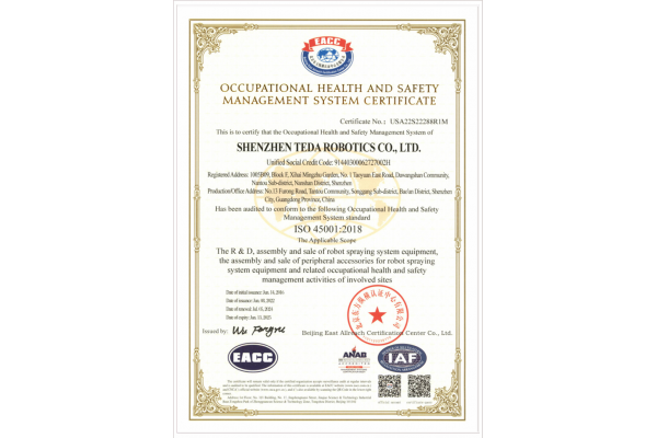 ISO45001:2018 Certificate